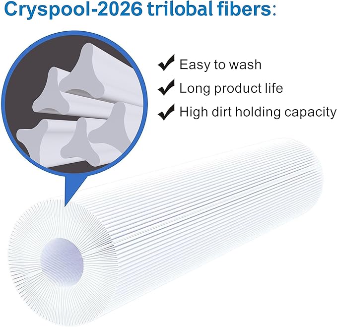 Cryspool® 06045 Filter Compatible with Artesian Spas, Tidal Fit Swim 06-0006-12, 06-0005-12, 6CH-502, PAS50SV-F2M, FC-0311, 50 Sq. Ft Spa Filter Cartridge, 2 Pack