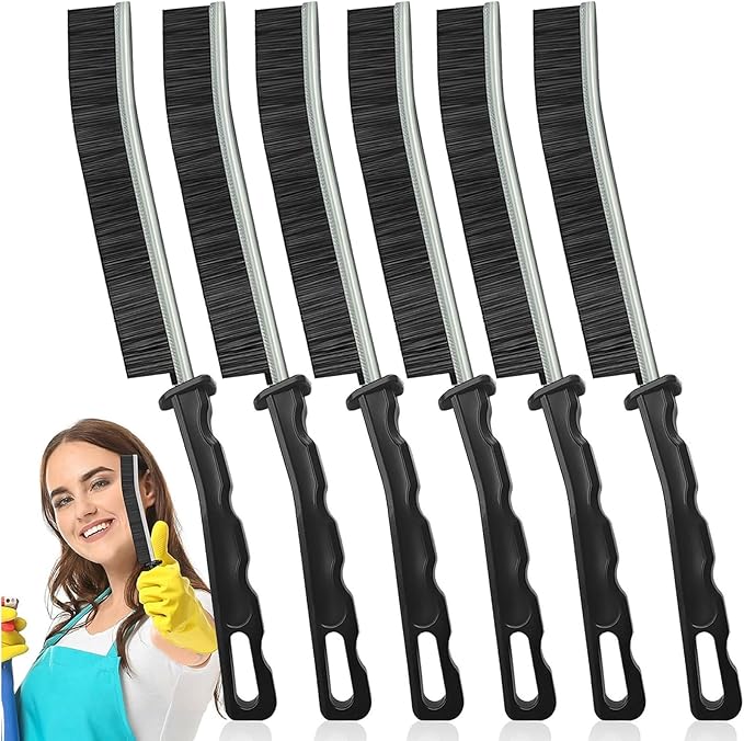 6Pcs Hard Bristle Crevice Cleaning Brush - Thin Gap, Small, Grout, Kitchen, Toilet, Bathroom, Sink, Window Cleaning Tools
