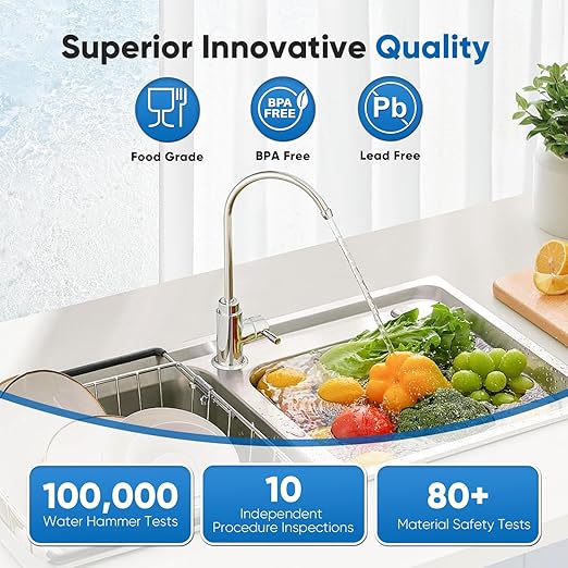 PUREPLUS Under Sink Water Filter System, 22000 Gallons, 99.99% Chlorine Reduction, NSF/ANSI 42 Certified,Removes Heavy Metals,Chlorine, Direct Connect Under Counter Water Filtration System