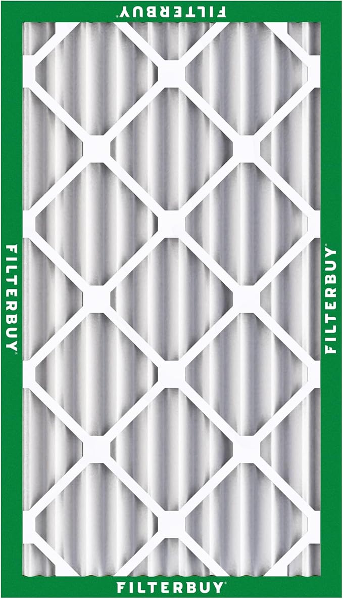 Filterbuy 9.75x23.75x4 Air Filter MERV 8 Essential Dust & Allergy Defense (2-Pack), Electrostatic Pleated HVAC AC Furnace Filters Replacement, Made in USA (Actual Size: 9.75 x 23.75 x 3.63)