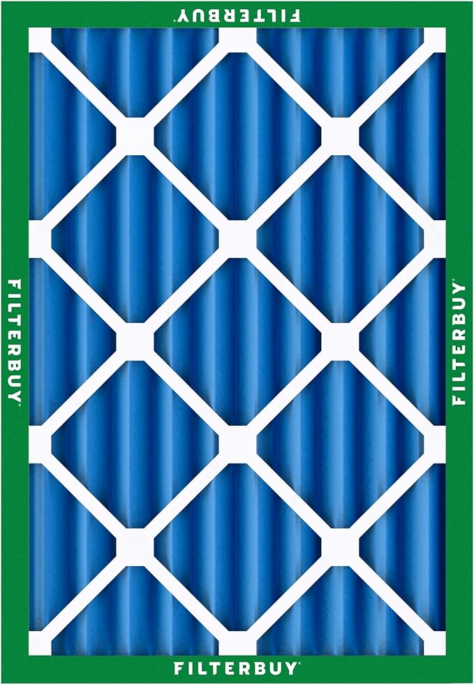 Filterbuy 16x20x4 Air Filter MERV 13 Optimal Smoke & Allergy Defense (4-Pack), Electrostatic Pleated HVAC AC Furnace Filters Replacement, Made in USA (Actual Size: 15.50 x 19.50 x 3.63)