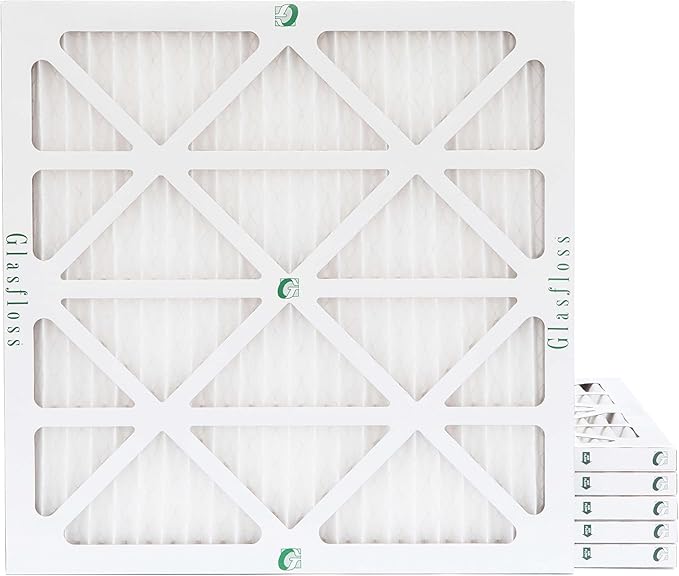 Glasfloss 12x12x1 MERV 10 (FPR 5-6) Pleated Air Filters Box of 6. Actual Size: 11-1/2 x 11-1/2 x 7/8