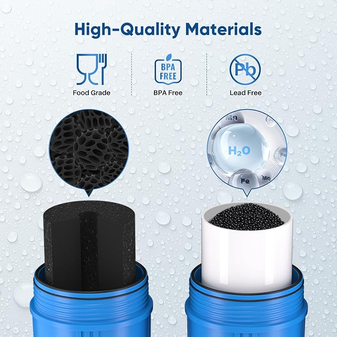 PUREPLUS 5 Micron 4.5"x 10" Whole House Water Filter Cartridge Combo Kit with Activated Carbon Block, and Iron Reduce Filter, Replacement for WFHDC8001, CB-BB-10, GE FXHTC, GXWH40L, GXWH35F, 1PACK