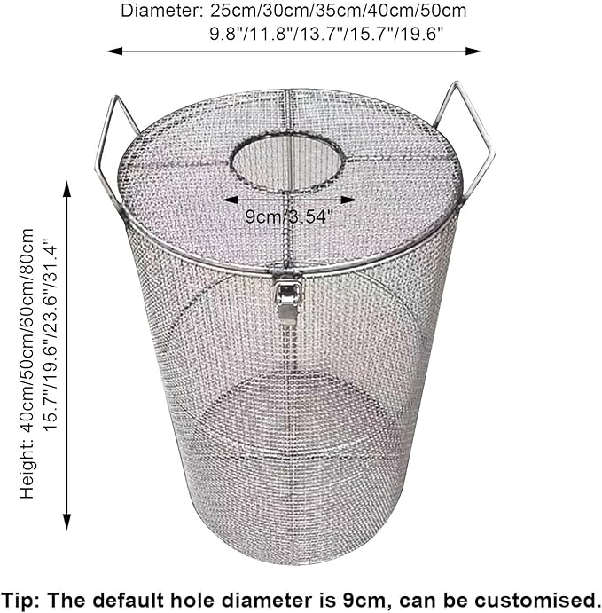 Stainless Steel Pump Filter Cover Water Pump Protective Cover Sump Pump Anti-Clogging Outdoor 1mm Mesh Pump Cover Barrier Durable And Strong For Septic Tanks Farm Irr(Size:30x60cm/11.8"x23.6",Color:B)