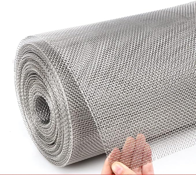 Generic 304 Stainless Steel Screen - 20 Mesh - 1.1Mm Hole Drain Cover Mesh - Durable Metal Filter Roof Vent/Kitchen/Garden Cover Net,Silver,1.2x4m(45x157inch)