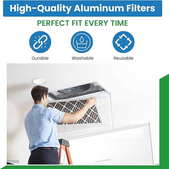 Filter Everything Washable Aluminum Air Filter – 12 x 36 x 1 – Permanent, Reusable HVAC Intake Filter – Heavy-Duty Expanded Aluminum Mesh – Pre-Filter for HEPA or Pleated Filters