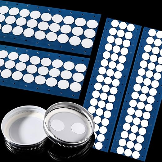 Zonon 384 Pieces Synthetic Filter Paper Stickers 20 mm 0.25 µm Filter Disc Adhesive Patch Stickers for Wide Mouth Mushroom Cultivation Mason Jar Lids