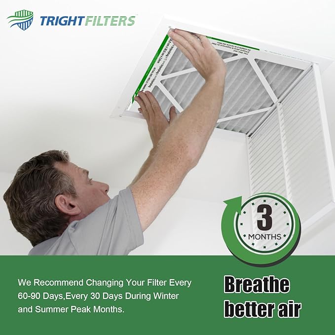 14x14x1 Air Filter 6 Pack, Durable MERV 8 Pleated Home HVAC AC Furnace Filters, Lightweight Compact Air Conditioner Filter Replacement