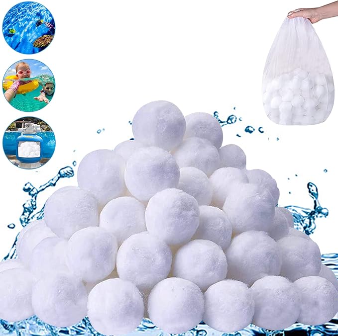 3.1 lbs Pool Filter Balls for Sand Filter, Eco-Friendly Reusable Pool Fiber Filter Balls Replace Pool Filter Sand, Pool Filter Media Balls for Swimming Pool (Equals 100 lbs Pool Filter Sand)