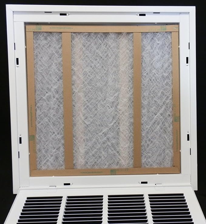 HVAC Premium 16 x 8 Duct Opening Steel Return Air Filter Grille, for 1-inch Filter, Removable Door, Flat Stamped HVAC Vent Cover Grille, Outer Dimensions 18.5 x 10.5
