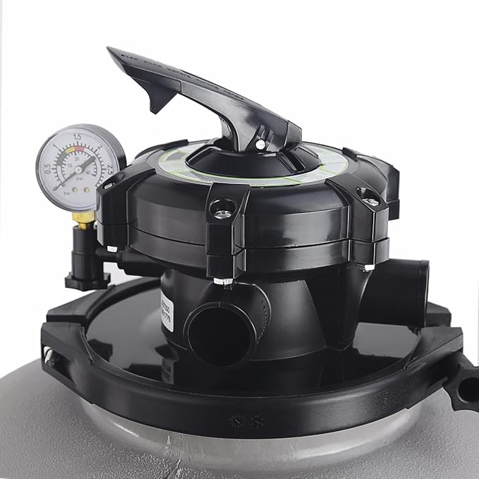 XtremepowerUS 19" inch Sand Filter with Above Ground Pool Pump 1.5HP / 4500GPH Media System, 5-Way Valve