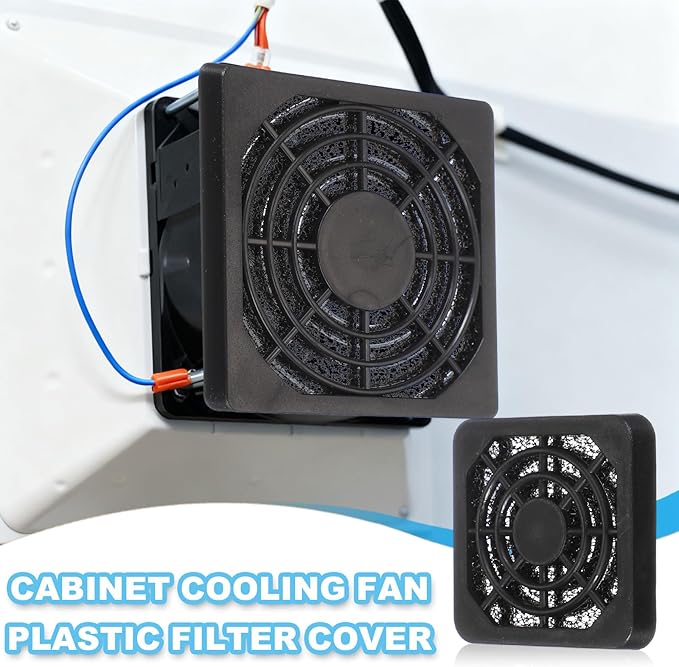 PATIKIL 50mm Fan Filter Grill, 6 Pcs Plastic Ventilation Dustproof Grill Covers Cooling Ventilator with Screws for Industry Workshop Computer Case Refrigerators Air Conditioning, Black