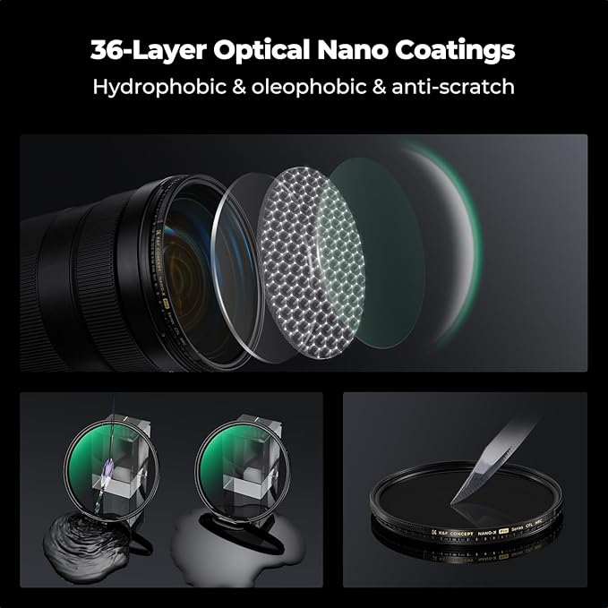 K&F CONCEPT 67mm Circular Polarizers Filter Super Slim with 36 Multi-Layer Coatings, High Definition Circular Polarizing Filter (CPL) Camera Lens Filter (Nano-X PRO Series)