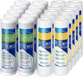 10 Standard Coconut Shell Block Carbon & 10 Four Layers of Filtration Polypropylene Sediment 5 Micron 2.5"x 10" Water Filter Cartridges Universal replacement for Reverse Osmosis & Standard 10” Housing