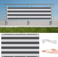 Fence Privacy Screen 3.1' x 26.2' UV Protection (HDPE) Weather-Resistant Outdoor Dog Fence, Included Cable Zip Ties for Decks, Patios, Backyards, Outdoor Pools, Porches, Railings, Gray Stripes
