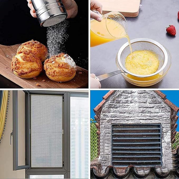Stainless Steel Woven Wire Mesh Stainless Steel Wire Mesh 30 Mesh/150 Mesh Steel Woven Mesh Tear Resistant Filter Screen Sheet for Rodent Control Anti Mosquito Insect