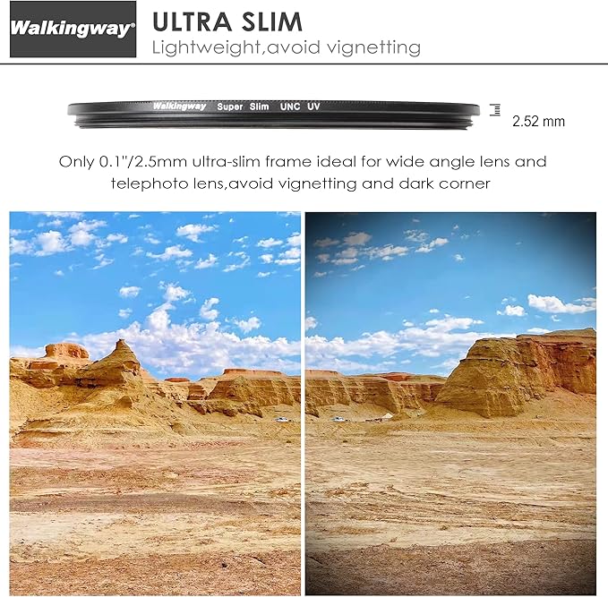 Walking Way 52mm MC UV Protection Filter 32 Layer Multi Coating Ultraviolet UV Filter MRC Nano Coated Camera Lens Filter for Canon Nikon Sony DSLR (52MM)