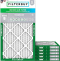Filterbuy 8x20x1 Air Filter MERV 8 Essential Dust & Allergy Defense (6-Pack), Electrostatic Pleated HVAC AC Furnace Filters Replacement, Made in USA (Actual Size: 8.00 x 20.00 x 0.75)