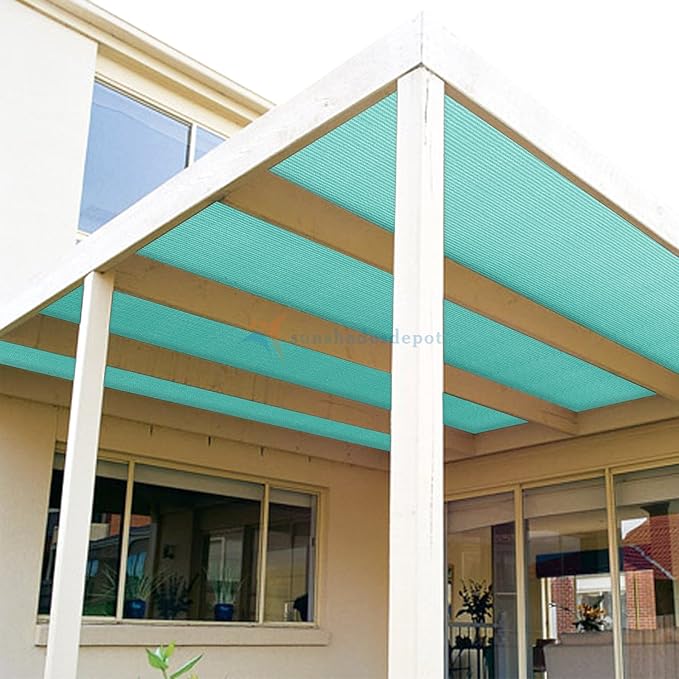 TANG Sun Shade Fabric Roll 8'x77' Shade Cloth for Garden Turquoise Green HDPE Mesh Shading Pergola Cover Replacement Canopy, 95% Blockage Sunshades for Outdoor Patio Backyard Plant