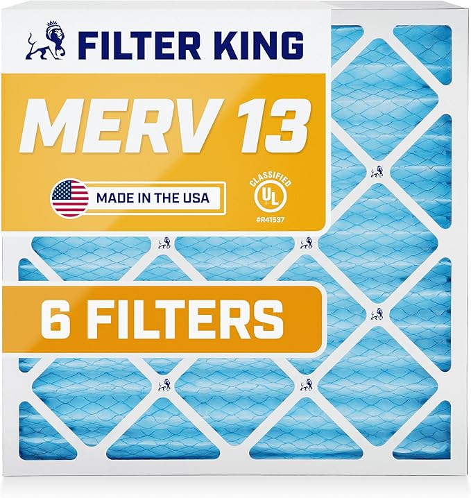 Filter King 20x36x1 Air Filter | 6-PACK | MERV 13 HVAC Pleated A/C Furnace Filters | MADE IN USA | Actual Size: 20 x 36 x .75"