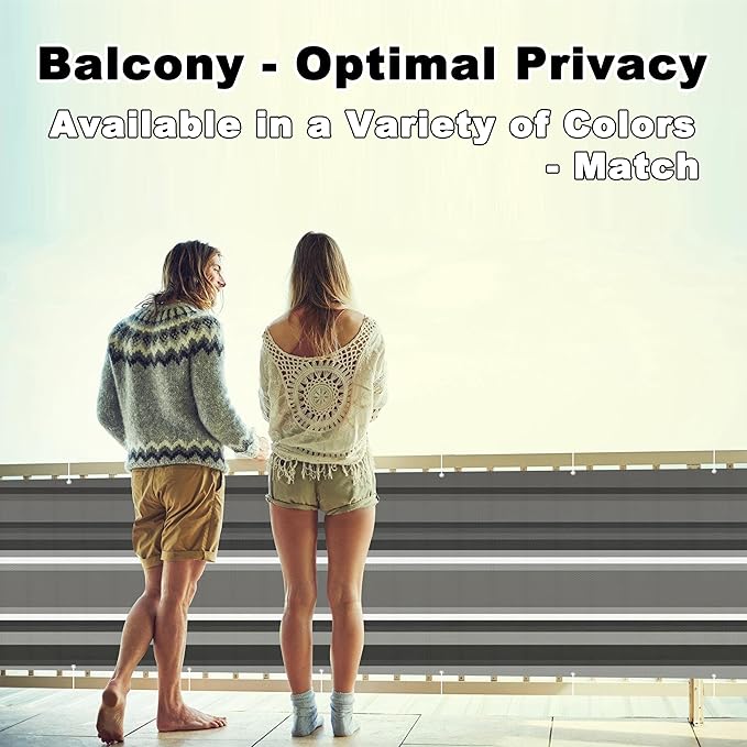 Privacy Fence 4.3' x 29.5' UV Protection Weather-Resistant Privacy Screen for Fence, Includes Cable Ties for Carport, Fence, Patio, Apartment, Backyard, Balcony, Black White Stripes