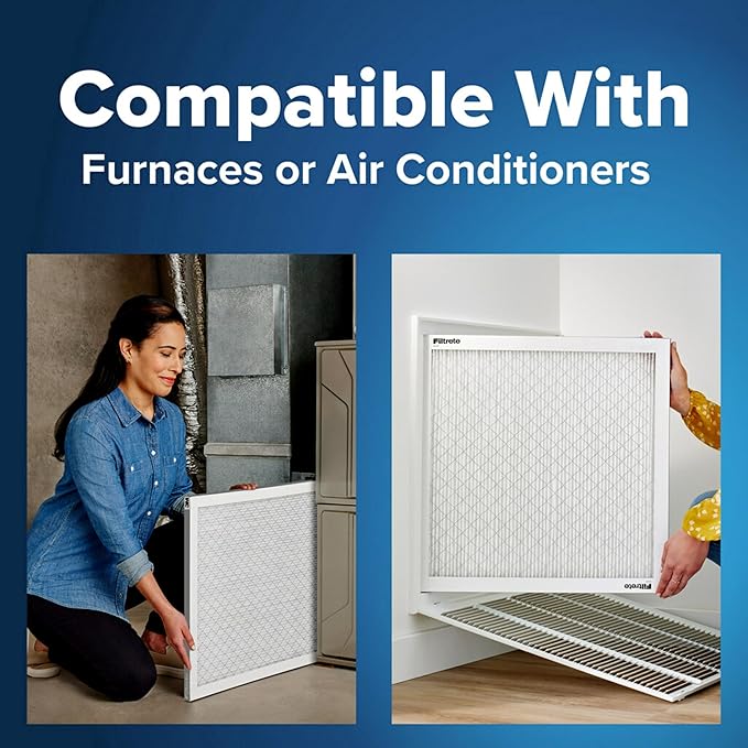 Filtrete 16x24x1 Air Filter, MPR 300, MERV 5, Clean Living Basic Dust 3-Month Pleated 1-Inch Air Filters, 6 Filters
