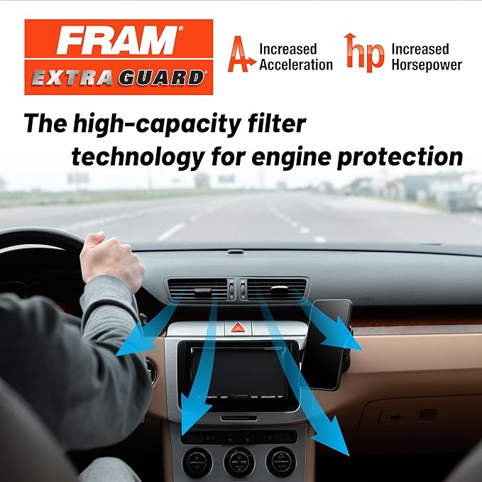 FRAM Extra Guard CA11050 Replacement Engine Air Filter for Select Chrysler, Dodge, Ram and Volkswagen (3.6L) Models, Provides Up to 12 Months or 12,000 Miles Filter Protection