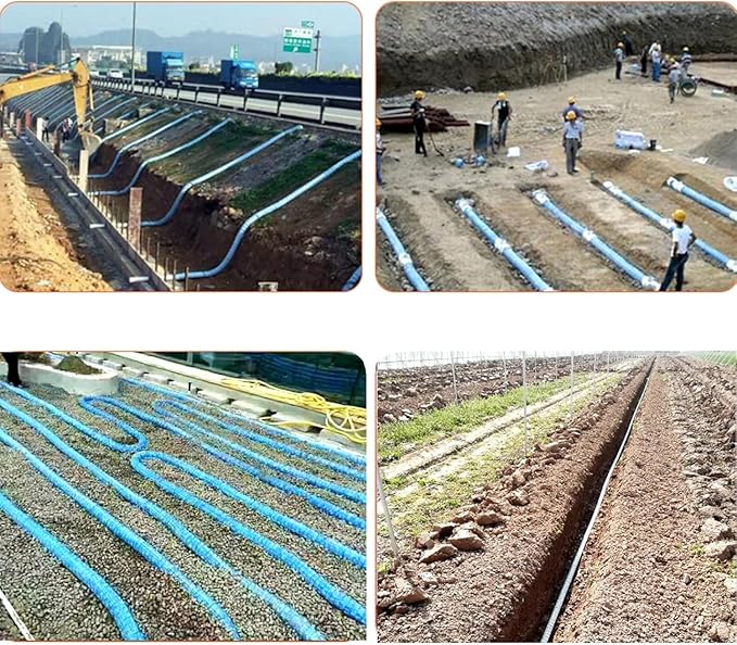 5cm/2in Diameter French Drain Pipe Perforated Drainage Pipes, Soft Infiltration Tubular Underground Drainage Systems for Outside Driveway/Sidewalk, Steel Wire Reinforced Permeable Tube(1700cm)