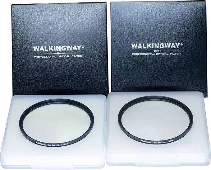 Walking Way White Mist 86MM Soft Focus Circular Diffusion Filter Set for Video/Vlog/Portrait Photography - Dreamy Fog Effect Camera Lens 2pcs (Soft 1 and 2)