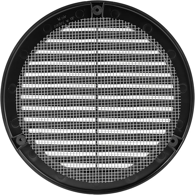 Vent Systems 6" Inch (Opening Dimensions) - Pack of 100 - Black Soffit Vent Cover - Plastic Round Air Vent Grille - Built-in Mesh Screen - HVAC Register Louver for Bathroom, Home, Kitchen