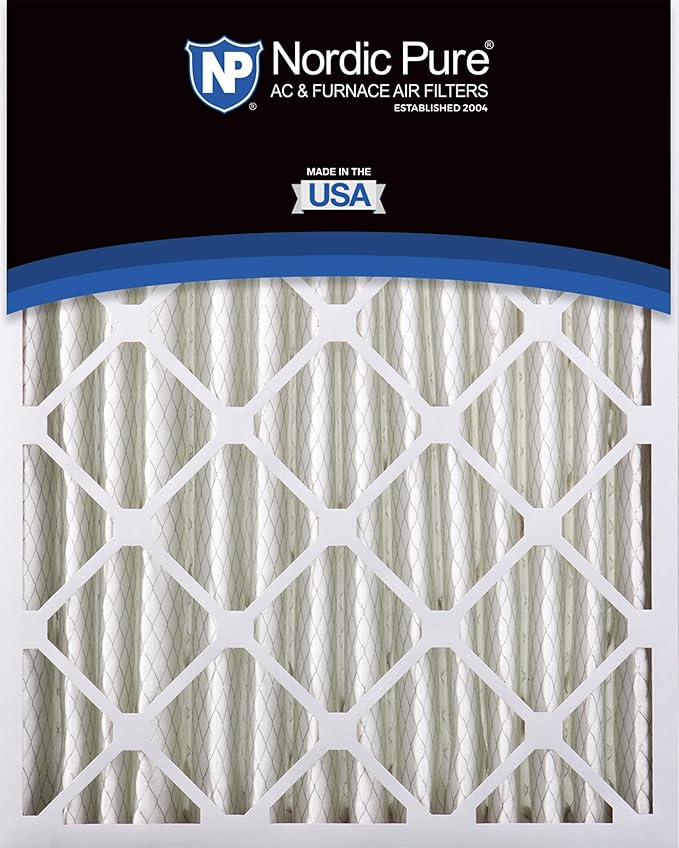 Nordic Pure 20x20x4 (Actual Size: 19 1/2 x 19 1/2 x 3 5/8) Pleated MERV 14 Air Filters 6 Pack