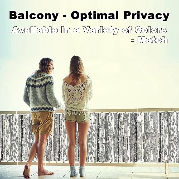 Fence Privacy Screen 8.2' x 9.8' UV Protection Weather-Resistant Patio Privacy Screens for Balcony, Included Cable Zip Ties for Decks, Patios, Backyards, Porches, Railings, Vertical Floor Pattern