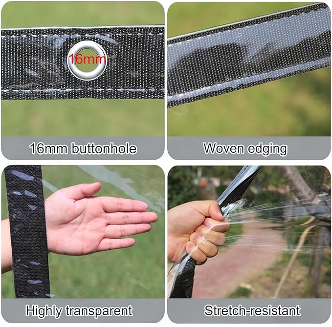 Curtain Patio Enclosure, Water Proof PVC Curtains for Gazebos with Zip, Transparent Outdoor Tarps for Patio Enclosure, Camping, Porch(3.5x2.5m)