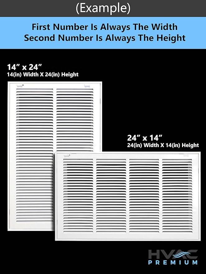 HVAC Premium 16 x 8 Duct Opening Steel Return Air Filter Grille, for 1-inch Filter, Removable Door, Flat Stamped HVAC Vent Cover Grille, Outer Dimensions 18.5 x 10.5