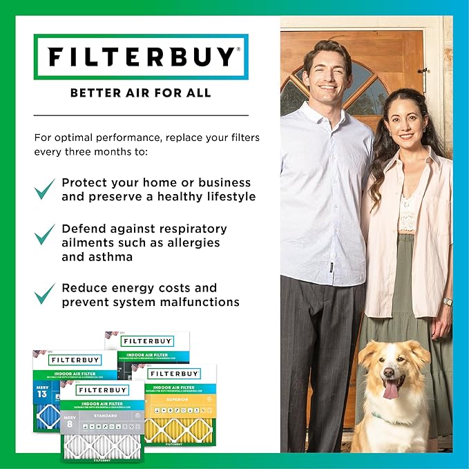 Filterbuy 20x25x5 Air Filter MERV 11 Superior Pet & Allergy Defense (2-Pack), Pleated HVAC AC Furnace Filters for Trion Air Bear, Generalaire, Skuttle, and More (Actual Size: 19.63 x 24.13 x 4.88)