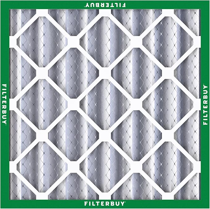 Filterbuy 20x20x4 Air Filter MERV 8 Essential Dust & Allergy Defense (4-Pack), Electrostatic Pleated HVAC AC Furnace Filters Replacement, Made in USA (Actual Size: 19.50 x 19.50 x 3.63)
