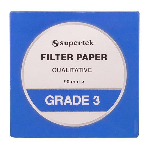 Filter Paper, Qualitative, Grade 3, 90 mm (Diameter) Pack of 100 Sheets