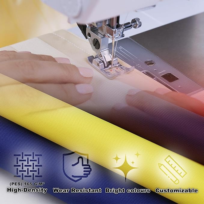 Fence Privacy Screen 2.3' x 9.8' Durable UV-Resistant Garden Fence, Included Cable Ties Customized Size for Carport, Fence, Patio, Apartment, Backyard, Balcony, Blue Stripes