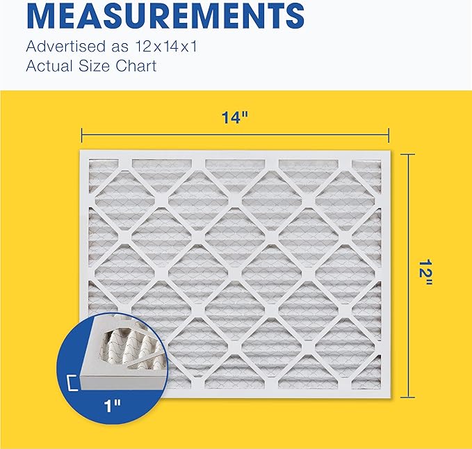 Aerostar 12x14x1 MERV 8 Pleated Air Filter, AC Furnace Air Filter, 4 Pack (Actual Size: 12" x 14" x 1")