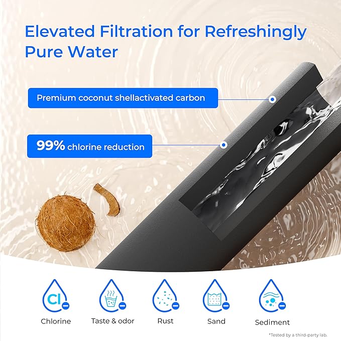 Waterdrop Gravity-fed Water Filter System, with Upgrade 3 Black Carbon Filters and Metal Spigot, 9000 Gallon Longer Lifespan and 150% Faster Flow, King Tank Series, 2.25G