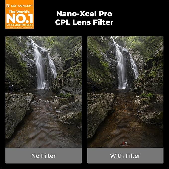 K&F CONCEPT 46mm Circular Polarizers Filter Super Slim with 36 Multi-Layer Coatings, High Definition Circular Polarizing Filter (CPL) Camera Lens Filter (Nano-X PRO Series)