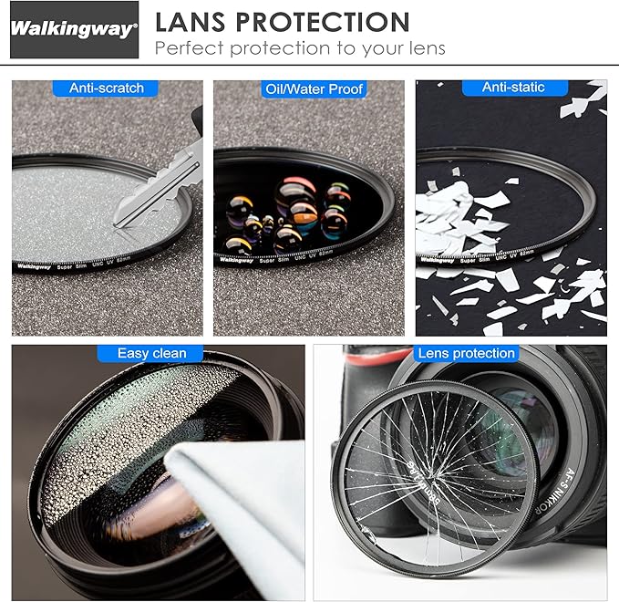 Walking Way 52mm MC UV Protection Filter 32 Layer Multi Coating Ultraviolet UV Filter MRC Nano Coated Camera Lens Filter for Canon Nikon Sony DSLR (52MM)