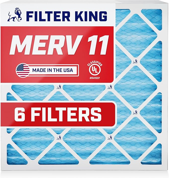 Filter King 22x23.5x1 Air Filter | 6-PACK | MERV 11 HVAC Pleated A/C Furnace Filters | MADE IN USA | Actual Size: 22 x 23.5 x .75"