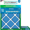 Filterbuy 24x25x1 Air Filter MERV 13 Optimal Smoke & Allergy Defense (2-Pack), Electrostatic Pleated HVAC AC Furnace Filters Replacement, Made in USA (Actual Size: 23.88 x 24.88 x 0.75)