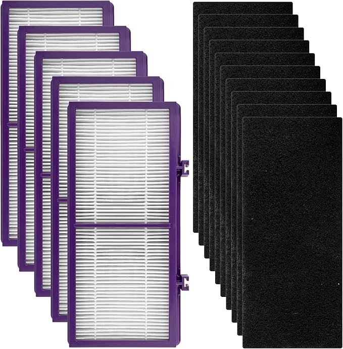 (15 Pack) AER1 Filter 5 HEPA Filters + 10 Carbon Booster Filters Compatible With Holmes AER1 Type Total Air Filter HAPF300AP True HEPA Filter, Performance Plus, Replacement HEPA Filter Accessories