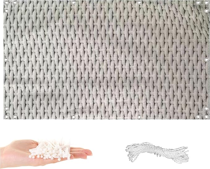 Privacy Fence 2.5' x 6.6' Durable and UV Resistant Privacy Fence Panels for Outside, Easy Installation with Zip Ties for Garden Wall, Patio Gate, Patio Deck, Weaving Pattern