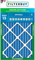Filterbuy 20x30x2 Air Filter MERV 13 Optimal Smoke & Allergy Defense (1-Pack), Electrostatic Pleated HVAC AC Furnace Filters Replacement, Made in USA (Actual Size: 19.75 x 29.75 x 1.75)