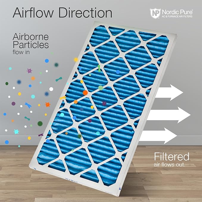Nordic Pure 16x30x1 (Actual Size: 15 3/4 x 29 11/16 x 3/4) Pleated Air Filters MERV 7 Plus Carbon 6 Pack