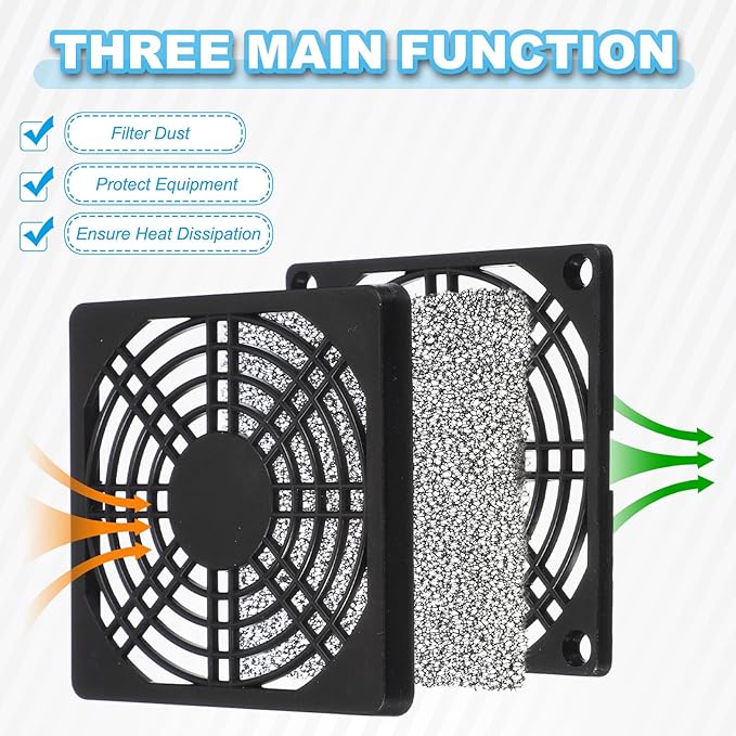 PATIKIL 50mm Fan Filter Grill, 6 Pcs Plastic Ventilation Dustproof Grill Covers Cooling Ventilator with Screws for Industry Workshop Computer Case Refrigerators Air Conditioning, Black