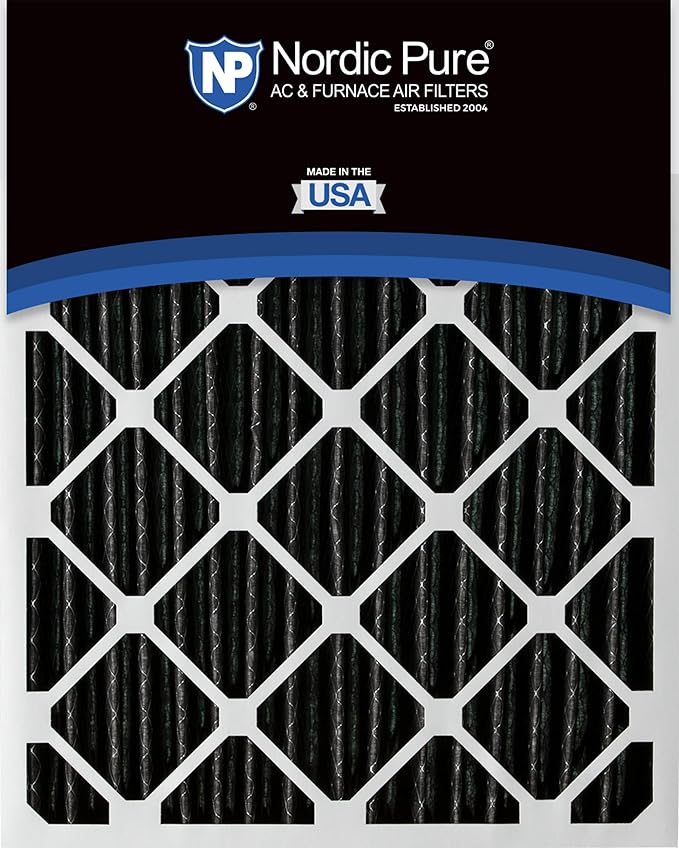 Nordic Pure 12x20x1 (Actual Size: 11 1/2 x 19 1/2 x 3/4) Furnace Air Filters MERV 12 Pleated Plus Carbon 6 Pack